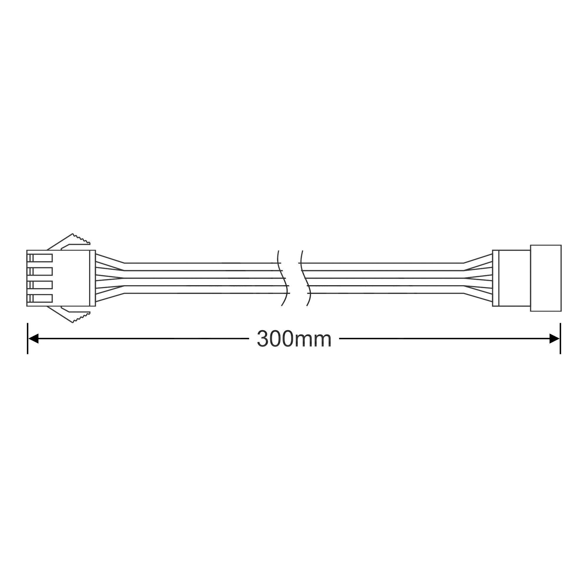 DA240050  RGB 4 Core 300mm Cable With Male and Female Connector